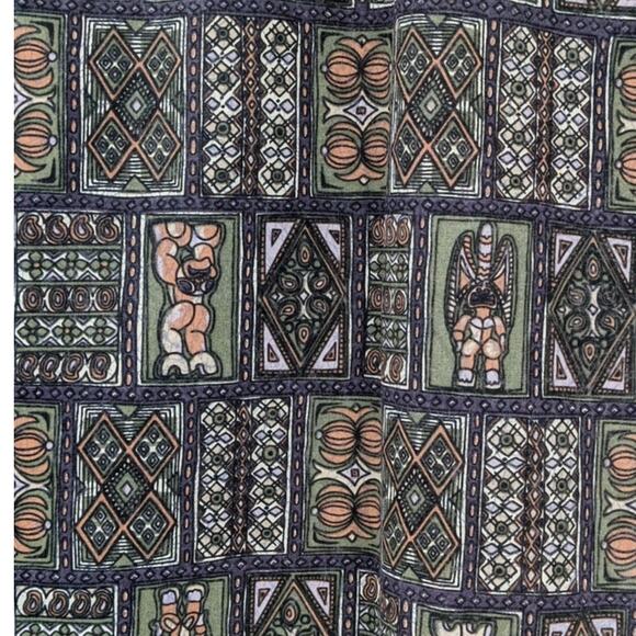 Vintage Y2K REYN SPOONER Hawaiian Traditionals Tiki ALOHA SHIRT Geometric Totems - Picture 5 of 5